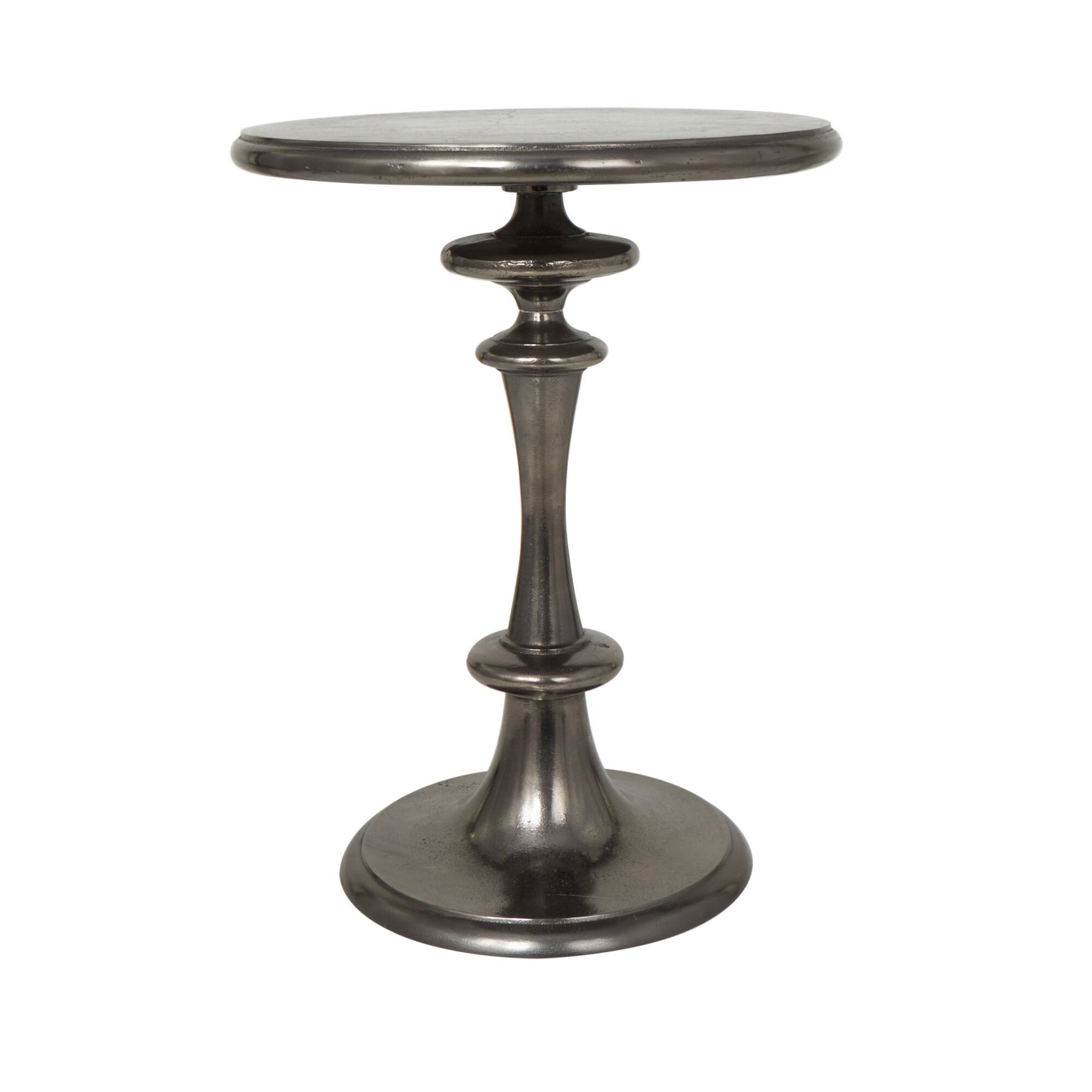 23" Black Aluminum Turned Style Accent Table